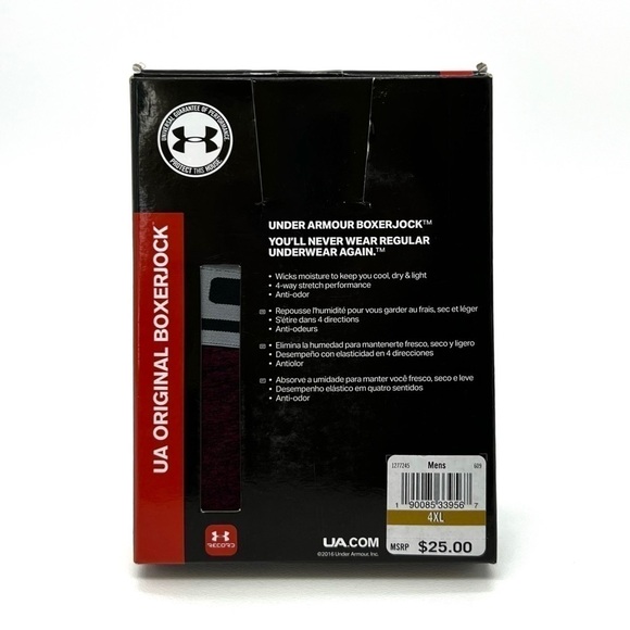 Under Armour UA Original BoxerJock 6” Boxer Brief x 3 Size 4XL Purple New NWT - Picture 3 of 7